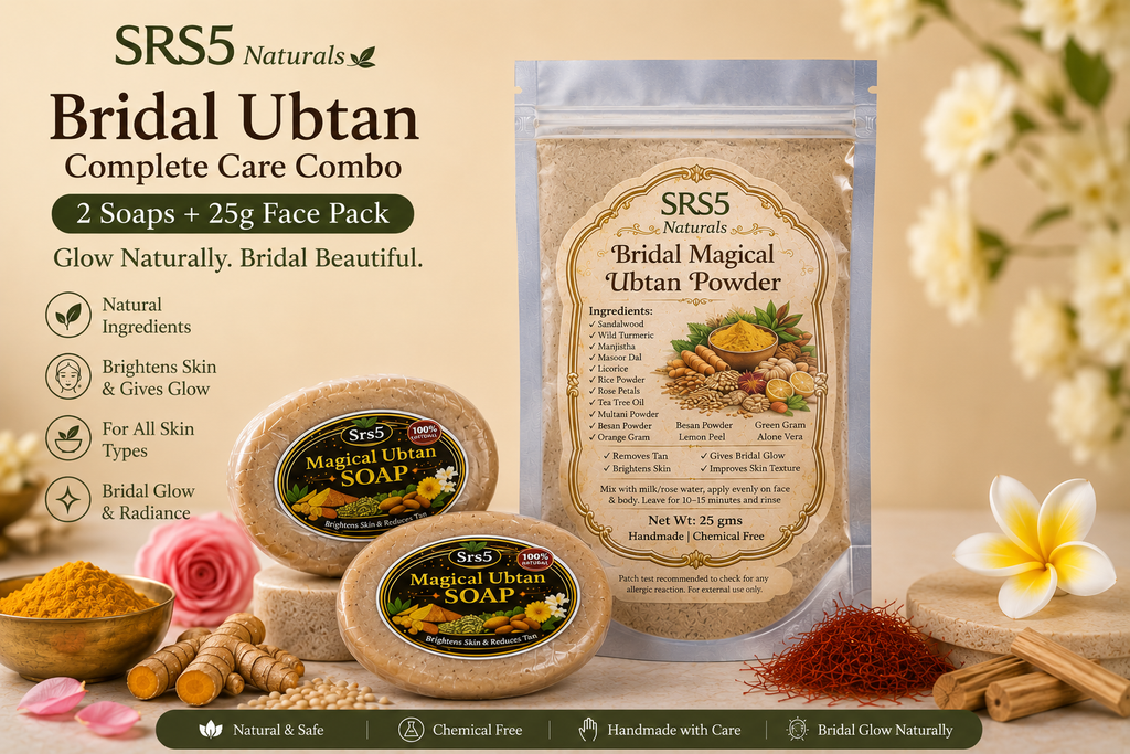 Bridal Magical Ubtan Face Pack + 2 Ubtan Soaps Combo | SRS5 Naturals